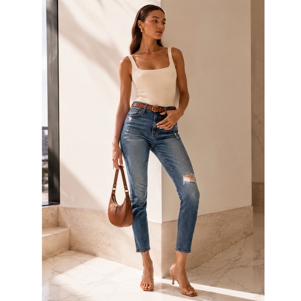 MOUSSY VINTAGE ACE‎ SKINNY Distressed Jeans Women 27 MADE IN JAPAN REVOLVE